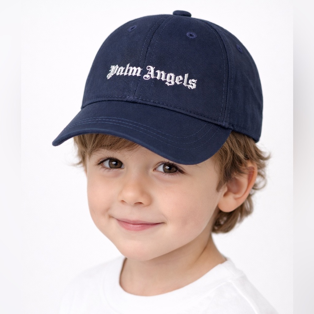 Palm Angels Kids Baseball Cap Navy 5T
